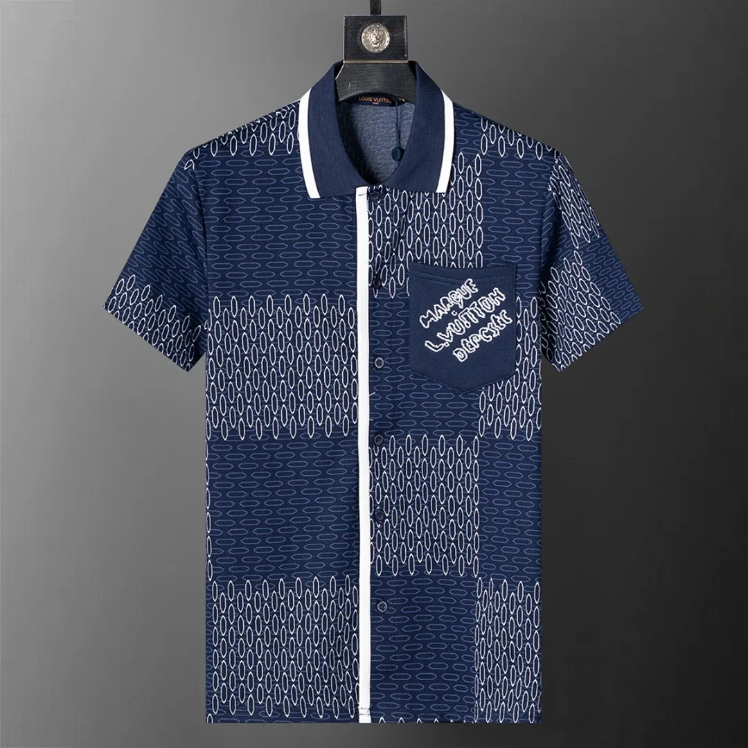 30162# 2026 spring and summer official website New Arrival shirt T-shirt, knitted jacquard fabric is handsome, the fabric is comfortable, the workmanship is rigorous, and the wiring is neat. Good upper body effect·Sizes M-3XL Royal Blue